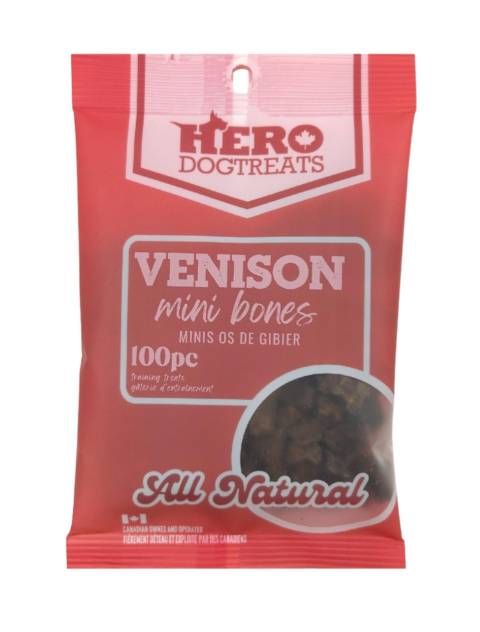 Load image into Gallery viewer, Hero Venison Mini Bones – 100 Pieces