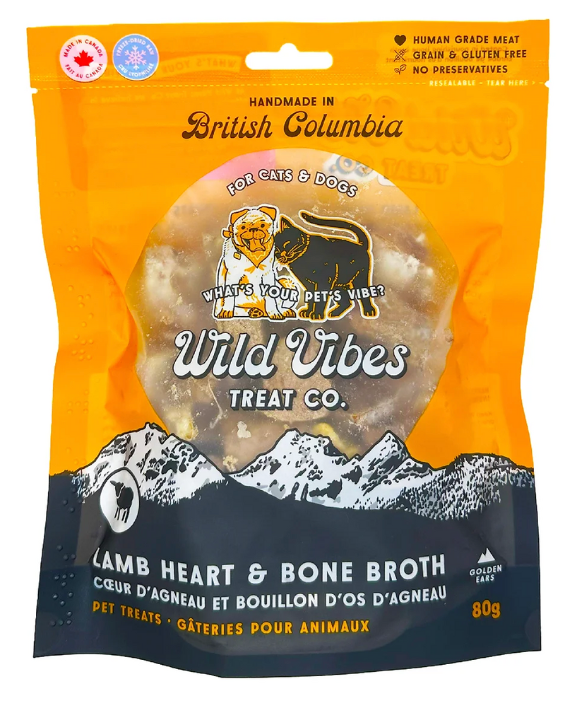 Load image into Gallery viewer, Wild Vibes Lamb Heart and Bone Broth Treats 80g