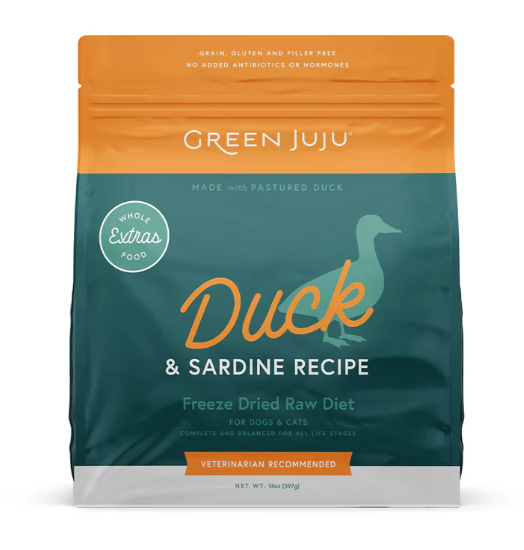 Load image into Gallery viewer, Green Juju Duck & Sardine Freeze Dried 14oz