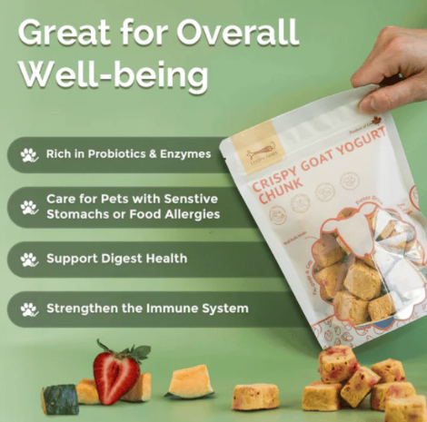 Load image into Gallery viewer, Loopy Paws Crispy Goat Yogurt Chunks Pumpkin & Strawberry 30g