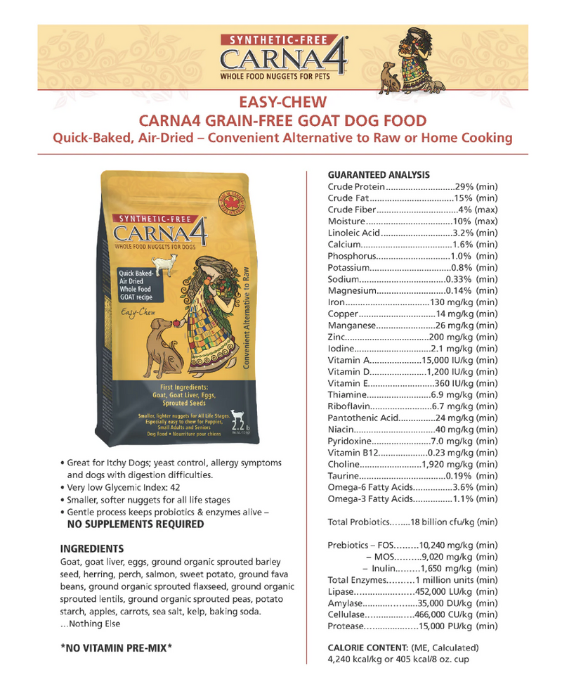 Load image into Gallery viewer, Carna4 Easy-chew Goat Formula Dog Food