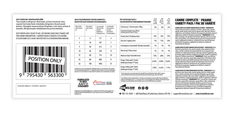 Load image into Gallery viewer, Iron Will Raw Canine Complete Prairie Variety