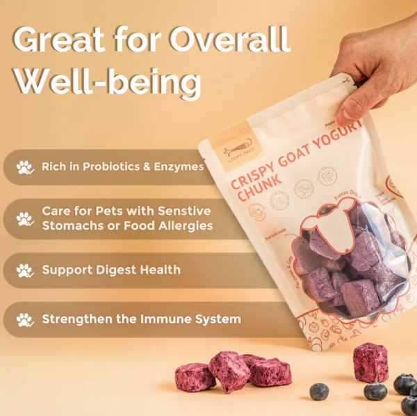 Load image into Gallery viewer, Loopy Paws Crispy Goat Yogurt Chunks Blueberry 30g