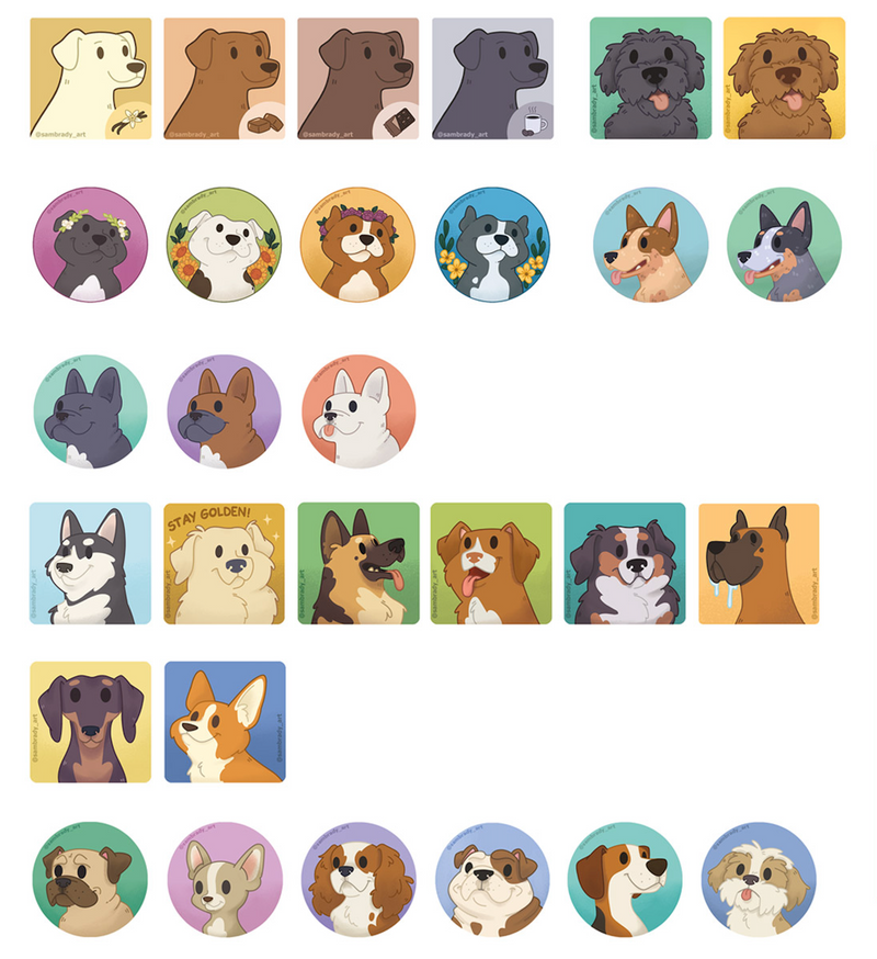 Load image into Gallery viewer, Dog Stickers By Sam