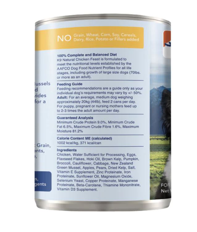 Load image into Gallery viewer, K9 Natural Chicken Can 370g