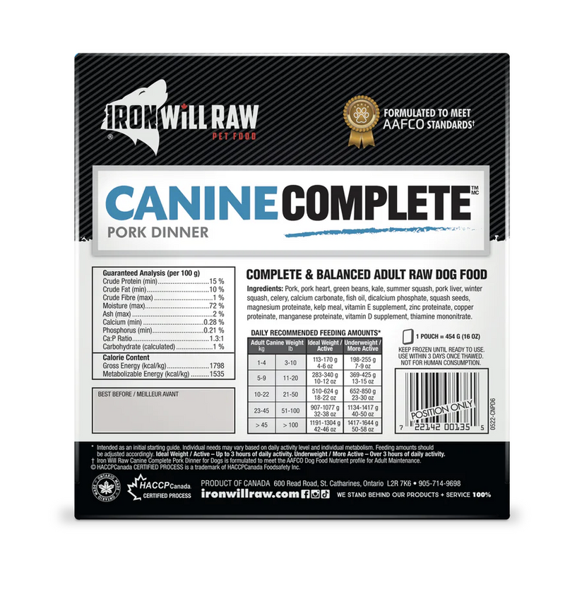 Load image into Gallery viewer, Iron Will Raw Canine Complete Pork Dinner