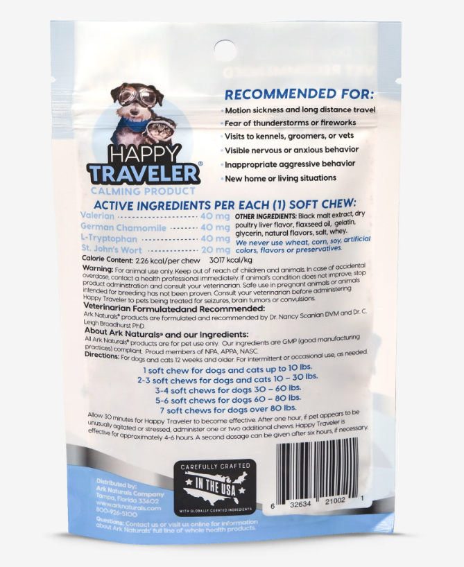 Load image into Gallery viewer, Ark Naturals Happy Traveler Soft Chew (Pet Calmer) 70 ct