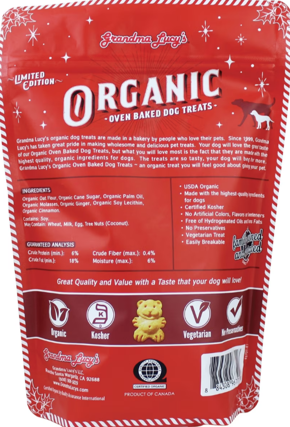 Load image into Gallery viewer, Grandma Lucy's Organic Baked Treats - Gingerbread 8oz