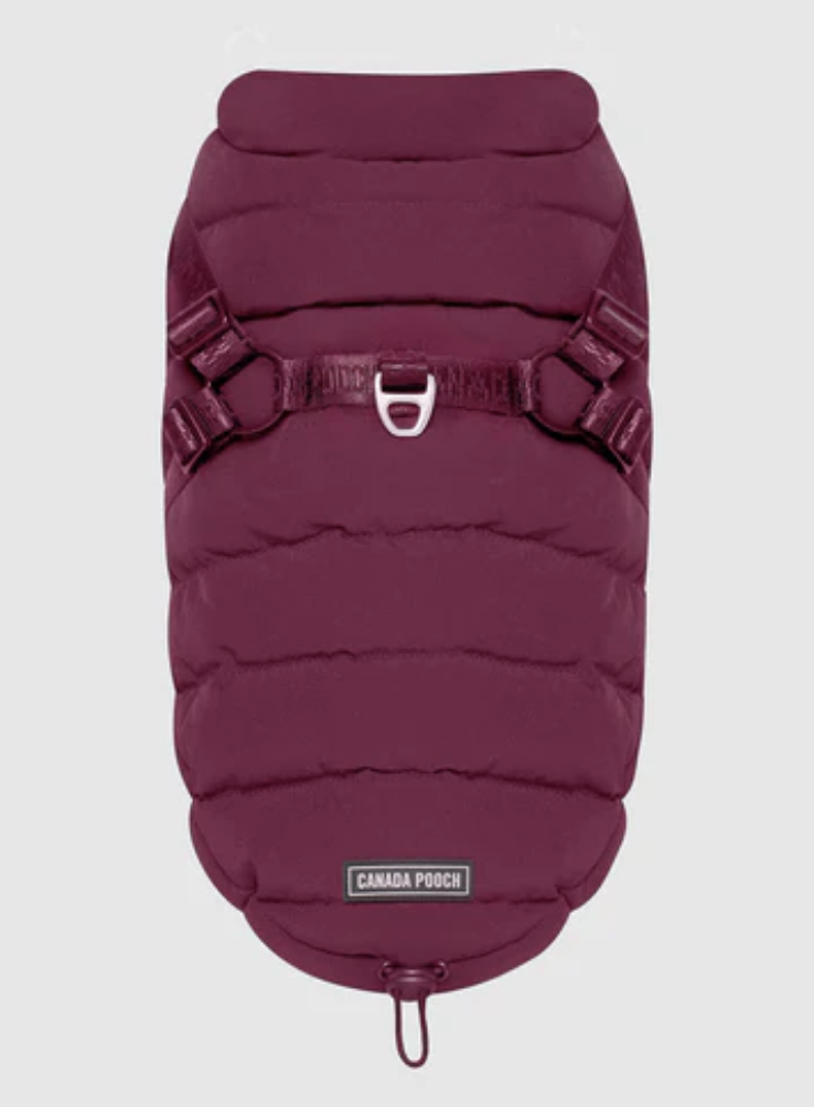 Load image into Gallery viewer, Canada Pooch Harness Puffer Plum
