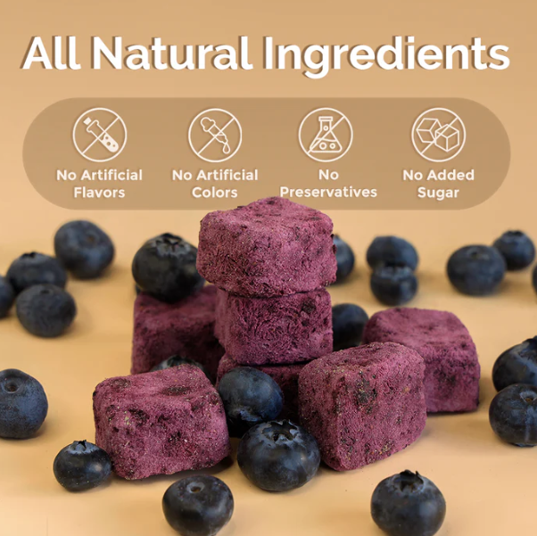 Load image into Gallery viewer, Loopy Paws Crispy Goat Yogurt Chunks Blueberry 30g