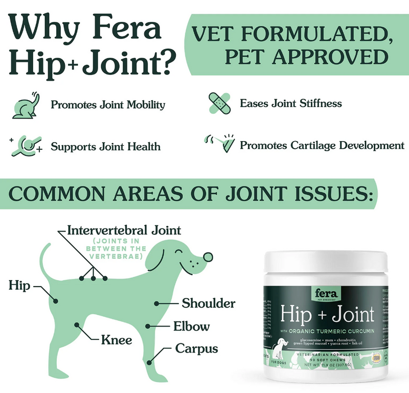 Load image into Gallery viewer, Fera Pet Organics Hip + Joint Support for Dogs 90ct - Discover Dogs
