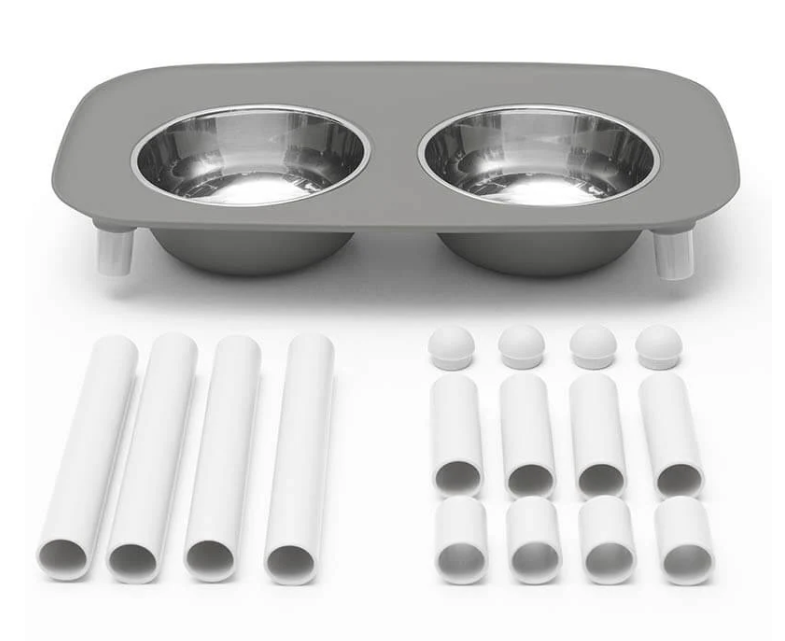 Load image into Gallery viewer, Messy Mutts Elevated Stainless Steel Bowls Adjustable Height