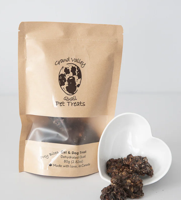 Load image into Gallery viewer, Grand Valley Dehydrated Quail Prey Bites 80g - Discover Dogs