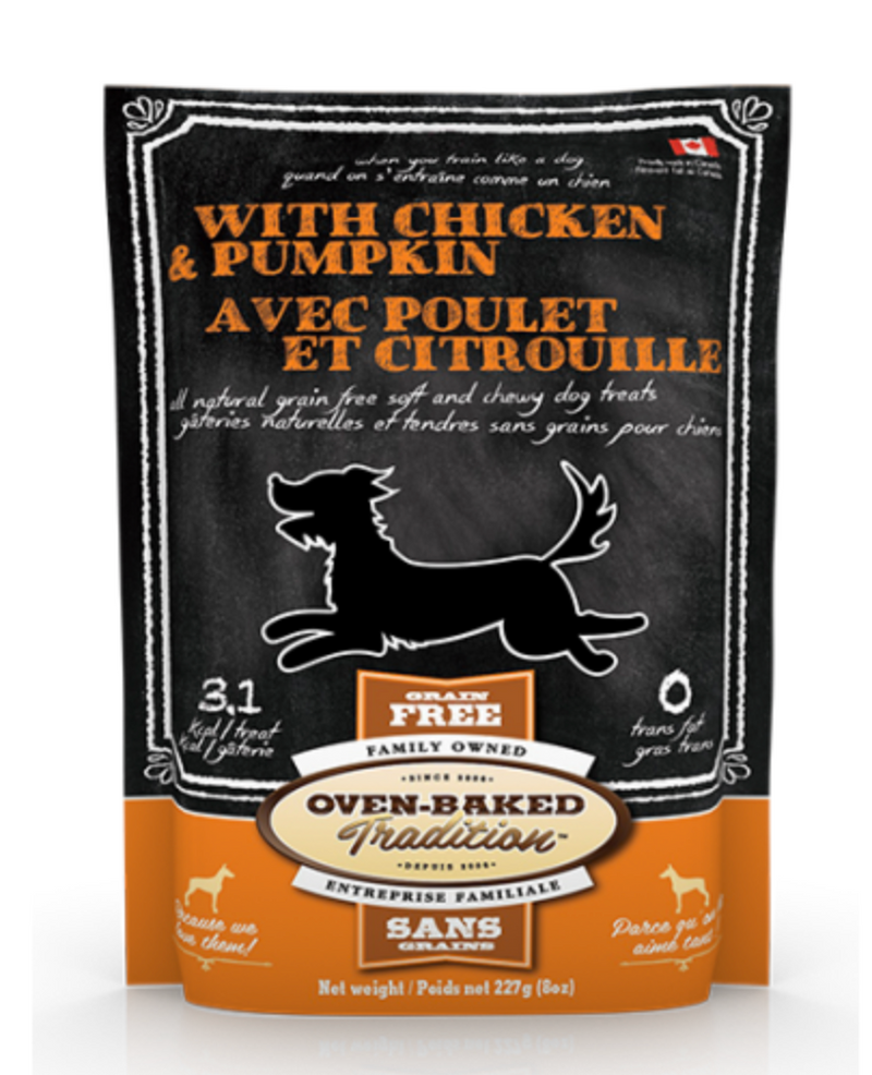Load image into Gallery viewer, Oven-Baked Tradition Dog GF Treat Chicken & Pumpkin 8 oz