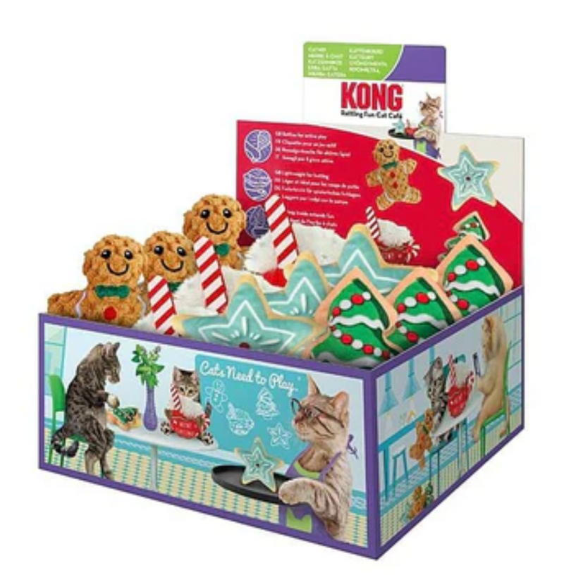 Load image into Gallery viewer, Kong Holiday Scrattle Cat Cafe Assorted