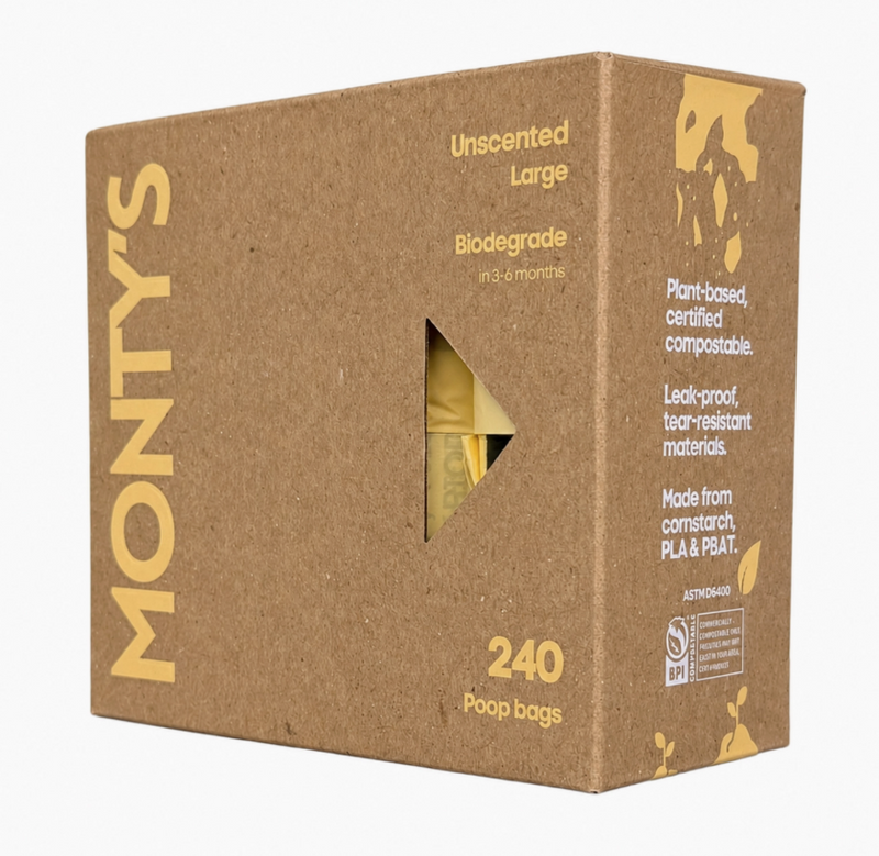 Load image into Gallery viewer, Monty's Compostable Corn Starch Large Poop Bags