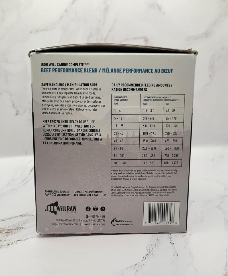 Load image into Gallery viewer, Iron Will Raw Canine Complete Beef Performance Blend 6lb