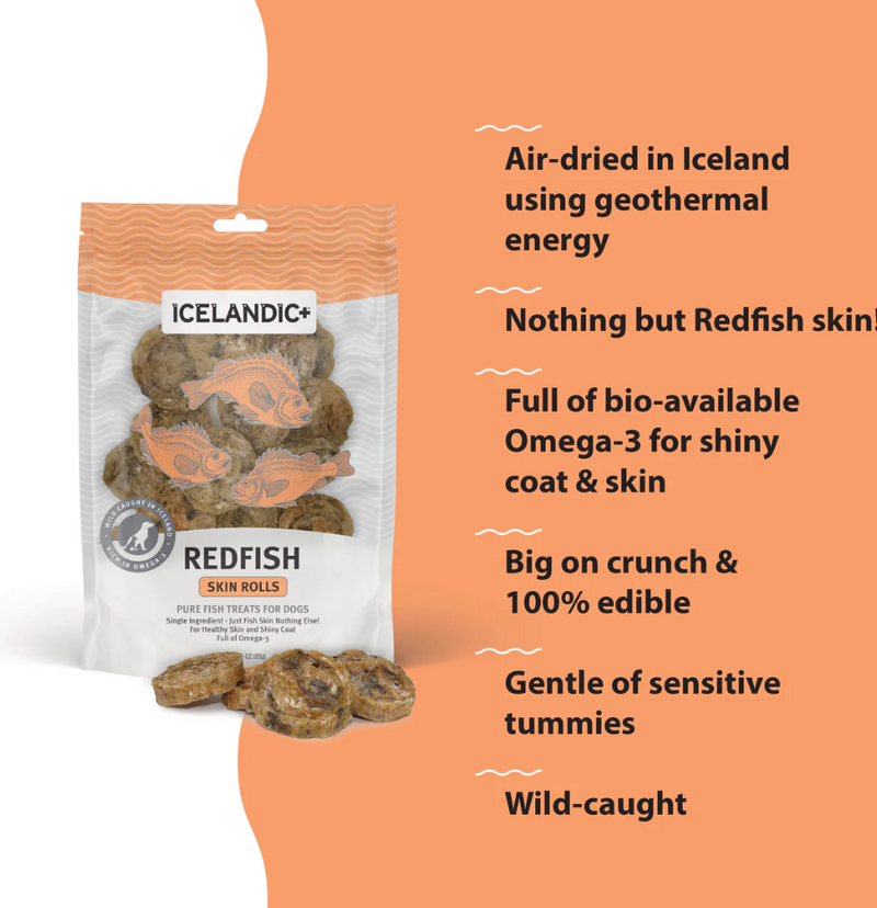 Load image into Gallery viewer, Icelandic Redfish Skin Rolls 3oz