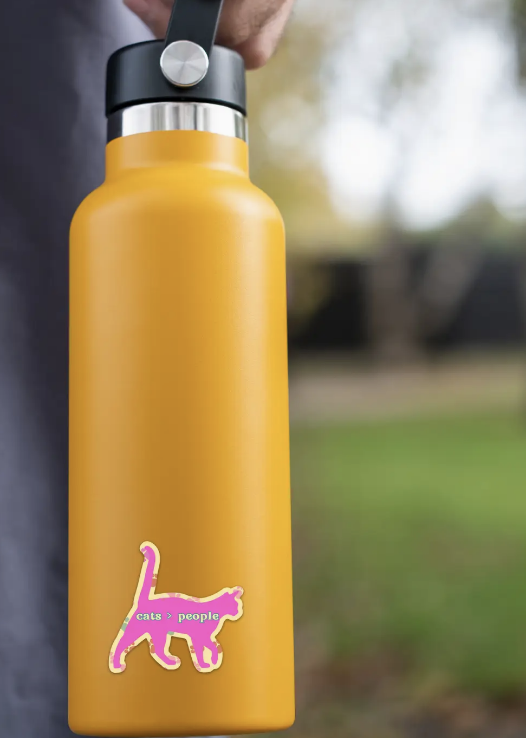 Load image into Gallery viewer, Monty's Cats Over People Vinyl Sticker