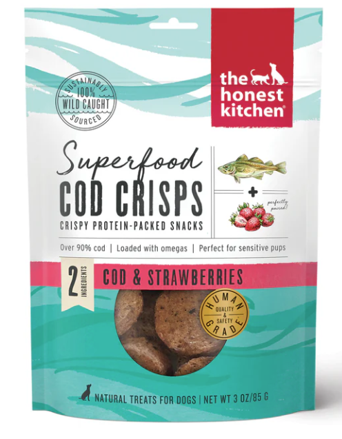 Load image into Gallery viewer, The Honest Kitchen Superfood Cod Crisps with Strawberry 3oz