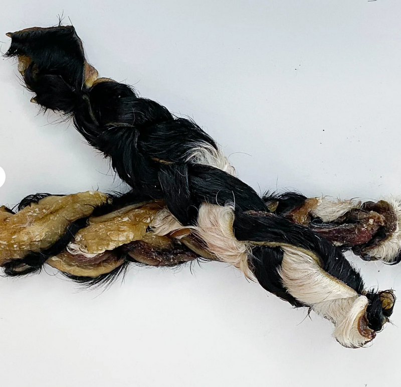 Load image into Gallery viewer, Grand Valley Braided Beef Hide with fur