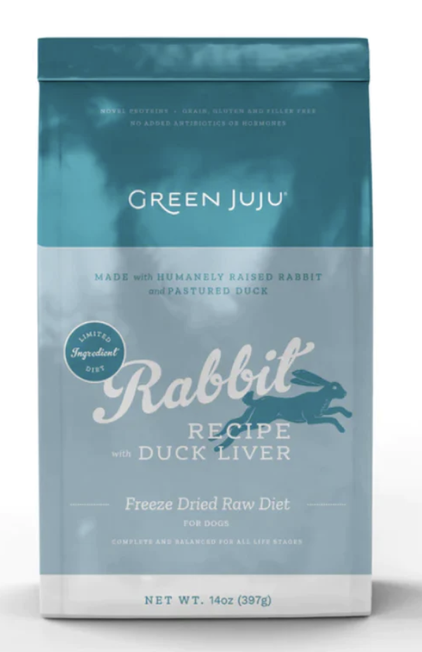 Load image into Gallery viewer, Green Juju Rabbit with Duck Liver Freeze Dried 14oz