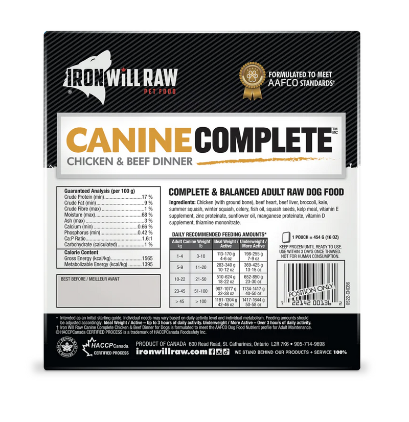 Load image into Gallery viewer, Iron Will Raw Canine Complete Chicken & Beef Dinner