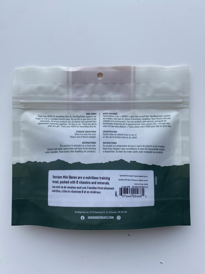 Load image into Gallery viewer, Hero Venison Mini Bones – 100 Pieces