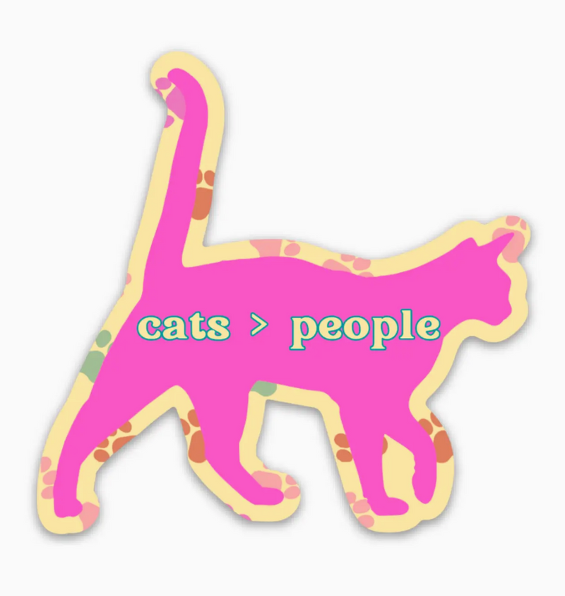 Load image into Gallery viewer, Monty's Cats Over People Vinyl Sticker