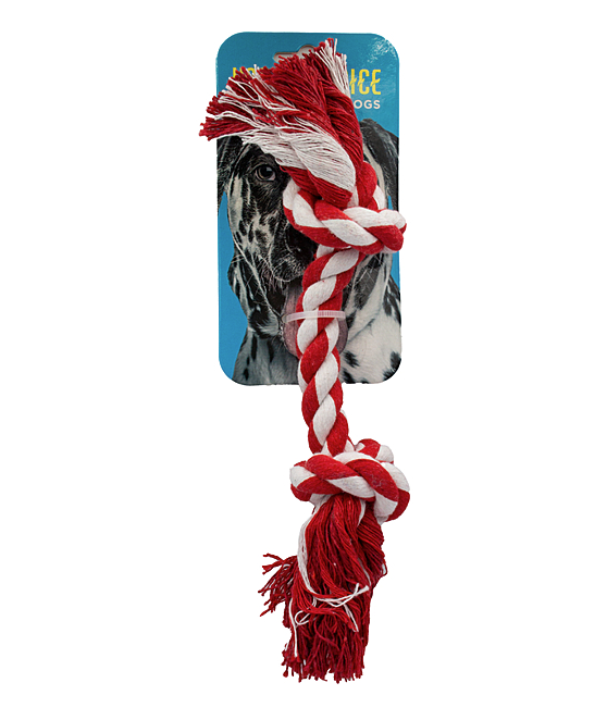 Load image into Gallery viewer, Knotty & Nice Rope Bone Two Red 8"