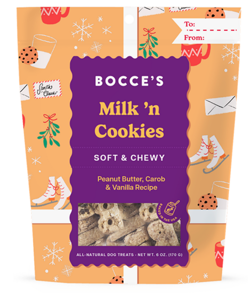 Load image into Gallery viewer, Bocce's Bakery Holiday Soft & Chewy Milk'n Cookies 6 oz