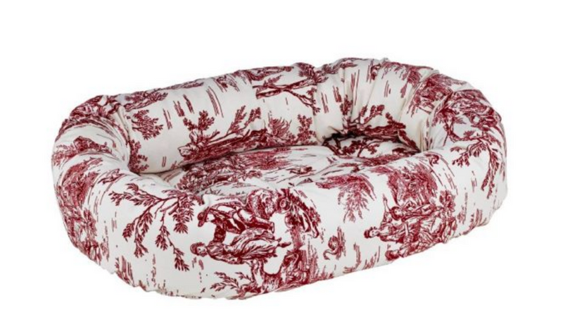 Load image into Gallery viewer, Bowsers Donut Bed Raspberry Toile