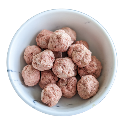 Load image into Gallery viewer, MIMI & SOSO Freeze Dried Mini Rabbit Meatballs 50g