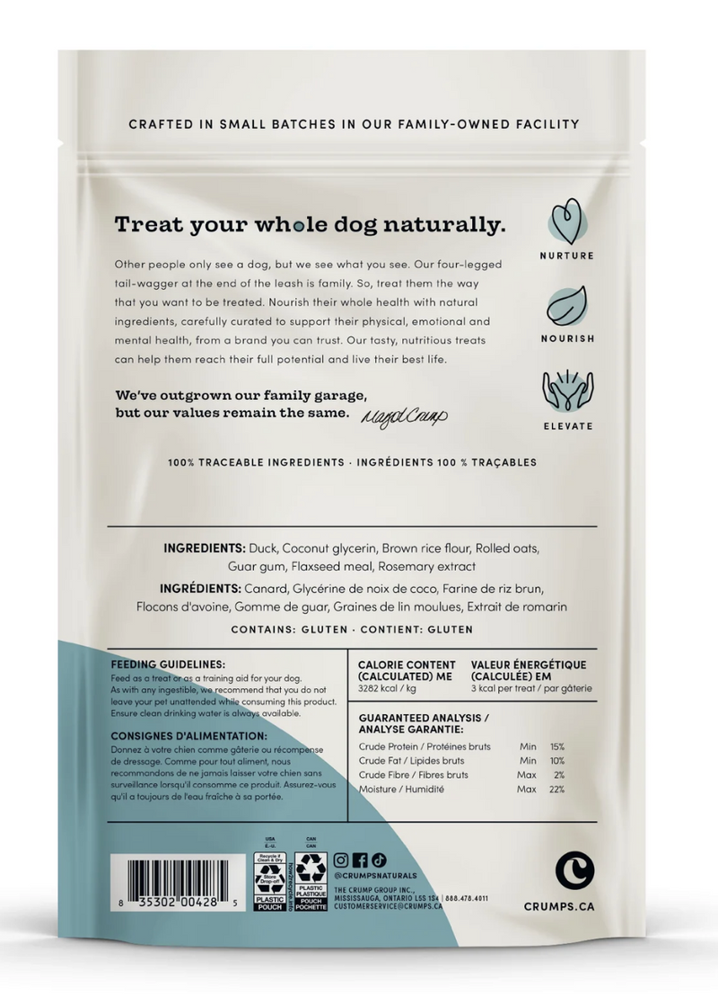 Load image into Gallery viewer, Crumps' Naturals Dog Mini Trainers Semi-Moist Duck 132g