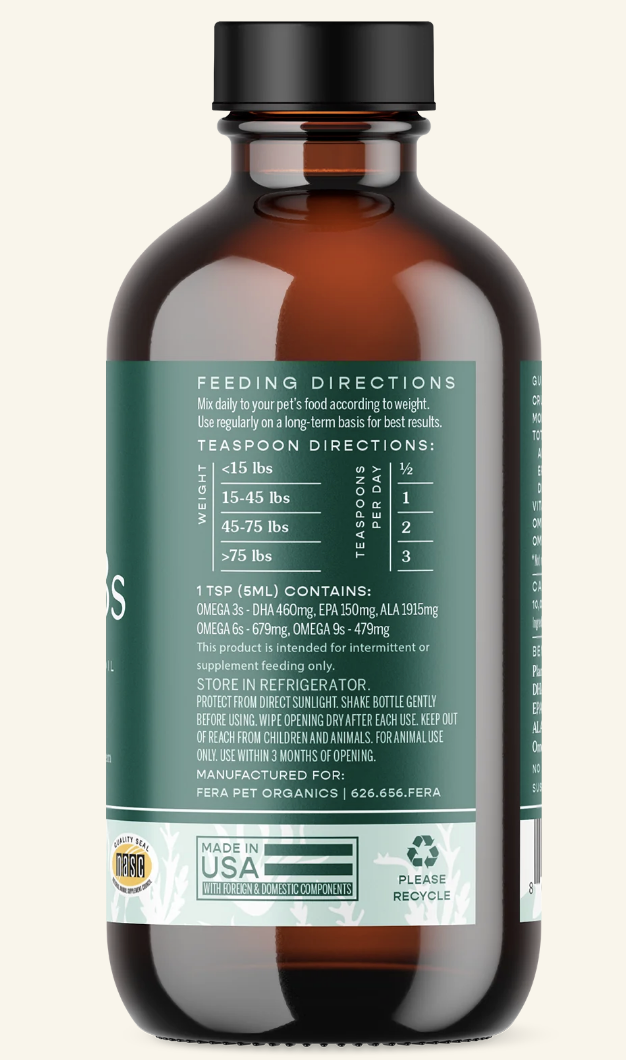 Load image into Gallery viewer, Fera Pet Organics Vegan Omega 3s Algae Oil for Dogs & Cats