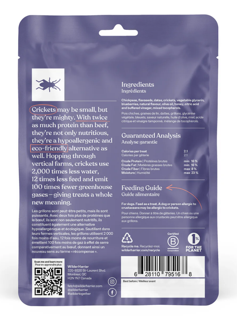 Load image into Gallery viewer, Wilder Harrier Cricket Blueberry Honey 130g - Discover Dogs