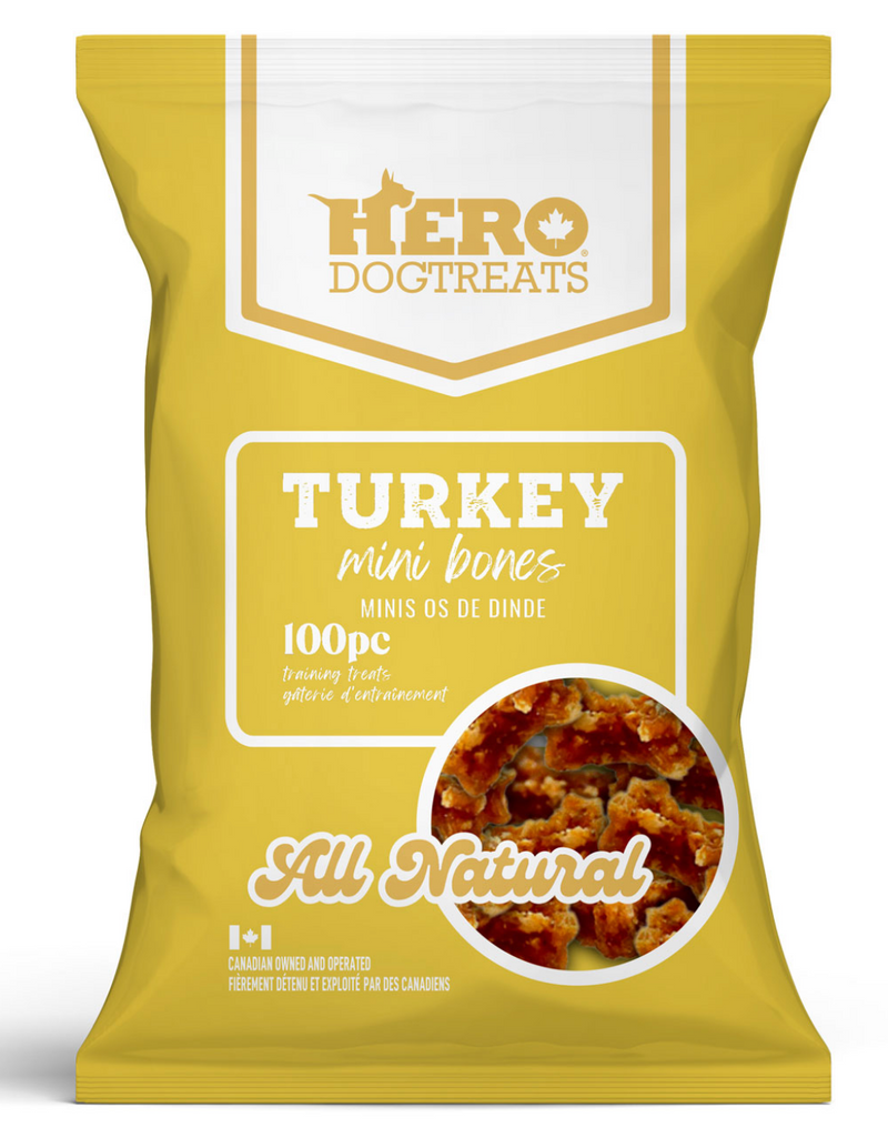 Load image into Gallery viewer, Hero Turkey Mini Bones – 100 Pieces
