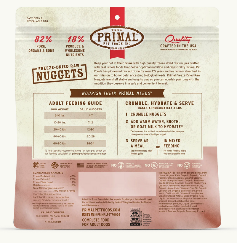 Load image into Gallery viewer, Primal Freeze-Dried Dog Pork - Discover Dogs