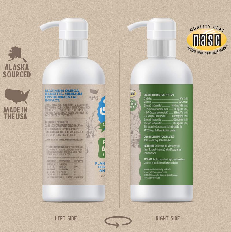 Load image into Gallery viewer, Grizzly Algal Plus Omega Oil Supplement