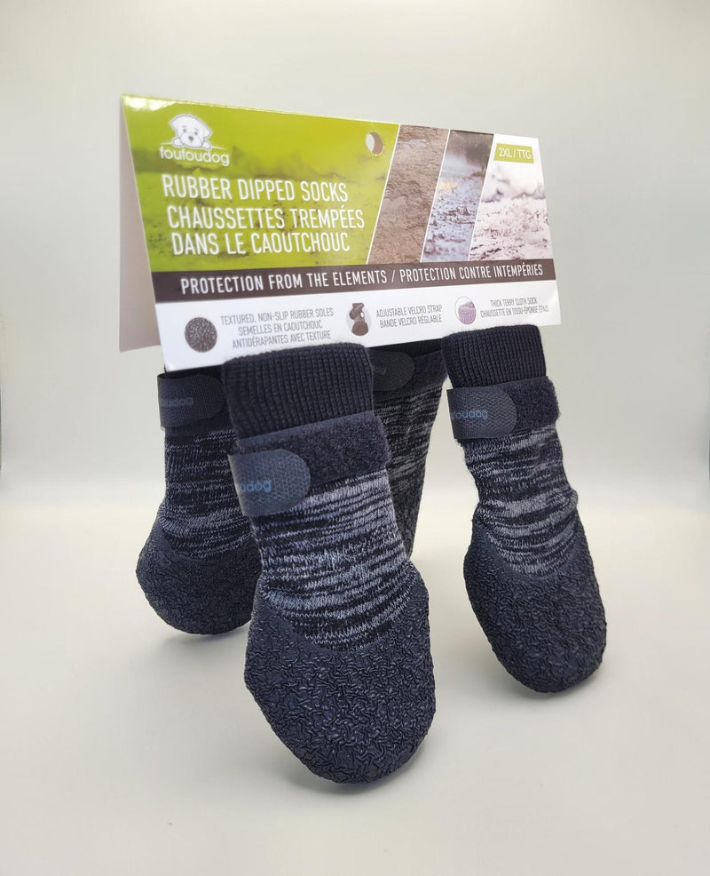 Load image into Gallery viewer, Foufou Heritage Rubber Dipped Socks Black