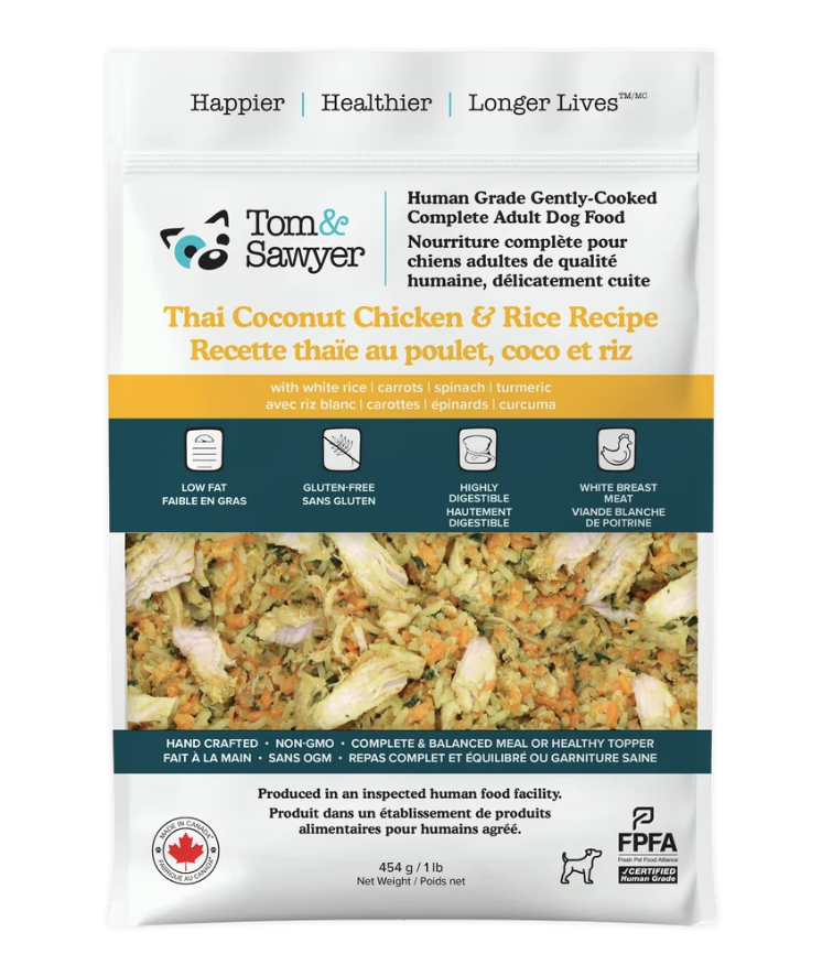 Load image into Gallery viewer, Tom & Sawyer Dog Gently Cooked Thai Coconut Chicken & Rice 454g