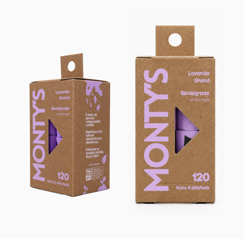 Load image into Gallery viewer, Monty's Compostable Corn Starch Large Lavender Poop Bags