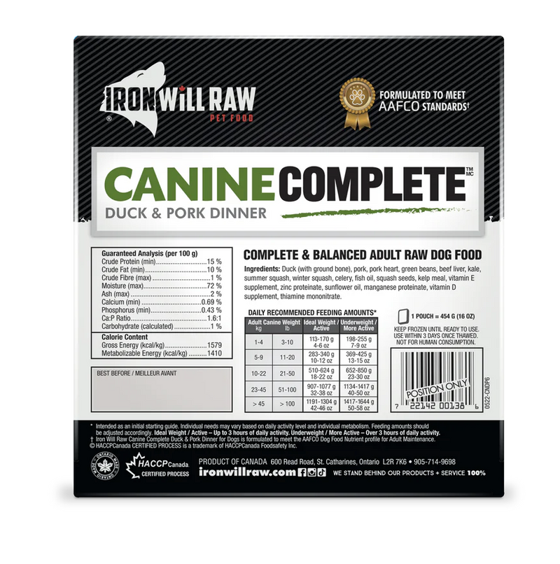 Load image into Gallery viewer, Iron Will Raw Canine Complete Duck & Pork Dinner