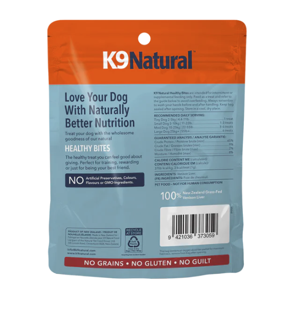 Load image into Gallery viewer, K9 Natural Venison Liver Healthy Bites Treats 50g - Discover Dogs