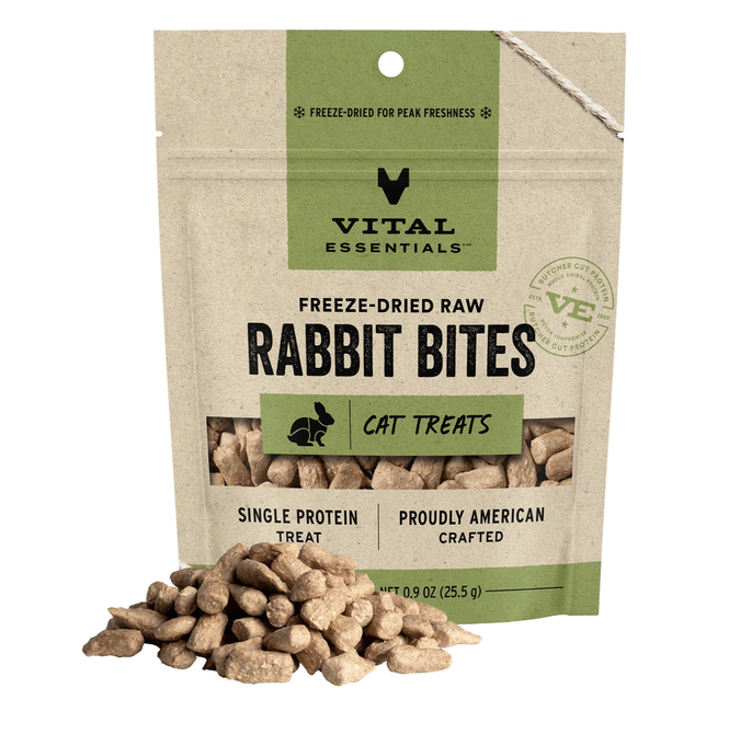 Load image into Gallery viewer, Vital Essentials Cat Freeze-Dried Rabbit Bites 0.9oz