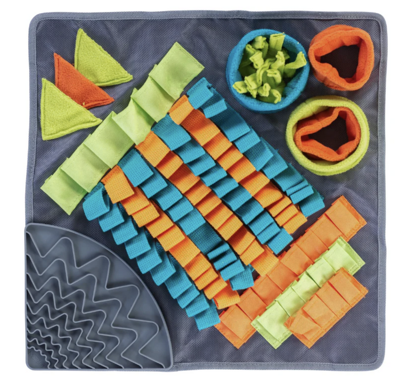 Load image into Gallery viewer, Messy Mutts Square Forage Mat with Suction & Lick Mat 16''