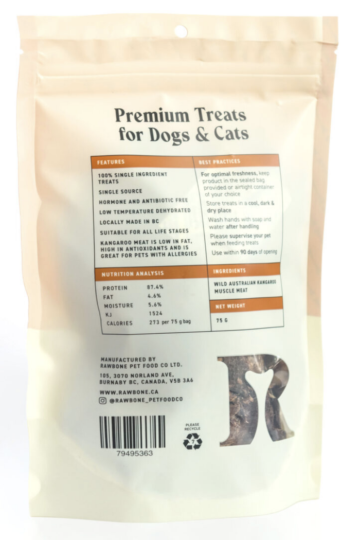 Load image into Gallery viewer, Rawbone Pet Food Co Wild Kangaroo Krisps 75g