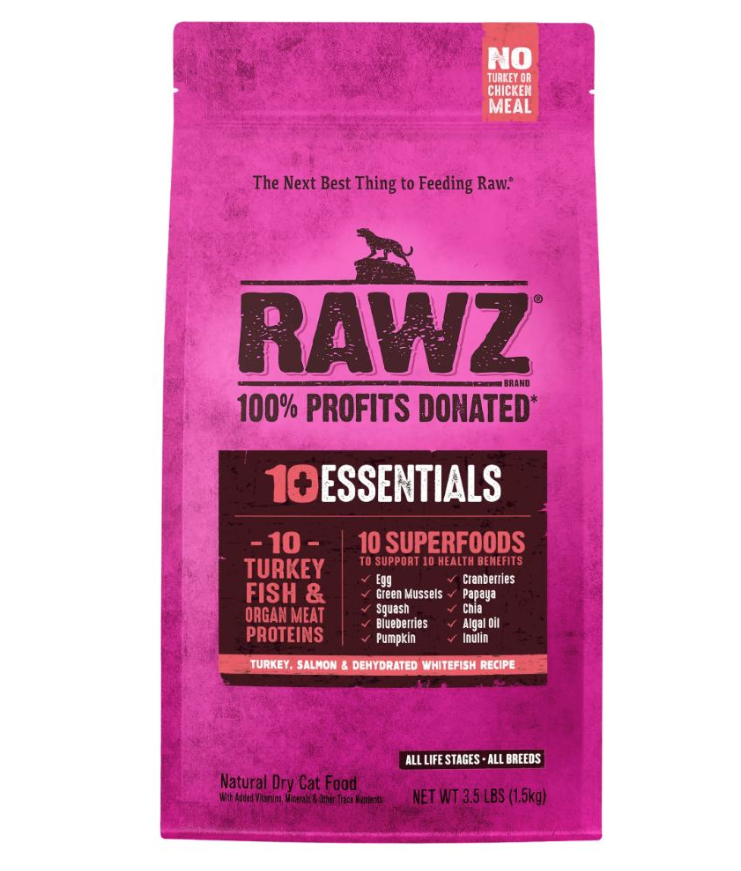 Load image into Gallery viewer, Rawz Cat 10+ Essentials Turkey, Salmon & Dehydrated Whitefish Cat Food Recipe 1.59kg