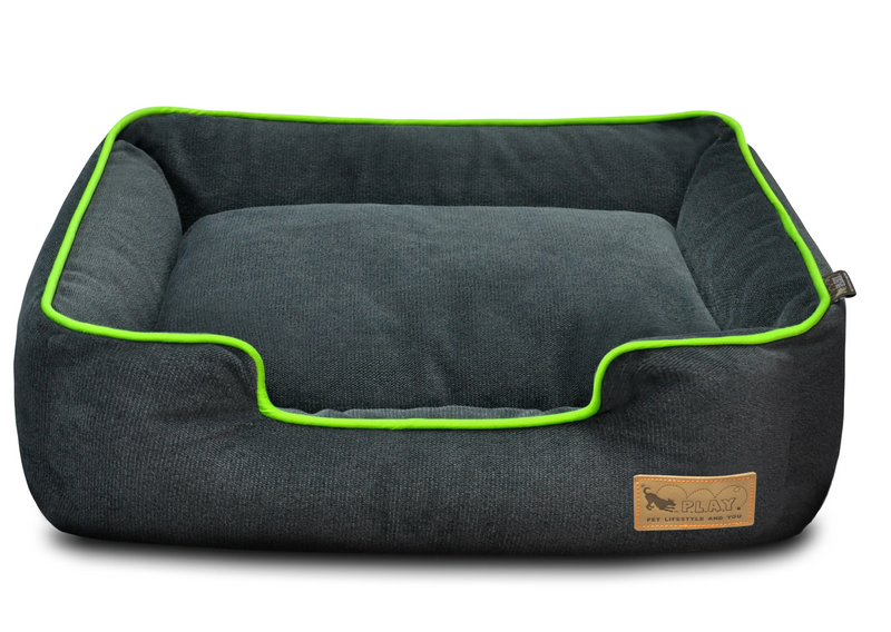 Load image into Gallery viewer, PLAY Lounge Bed Urban Plush Slate Grey &amp; Lime
