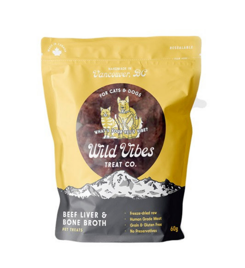 Load image into Gallery viewer, Wild Vibes Beef Liver and Bone Broth Treats 68g